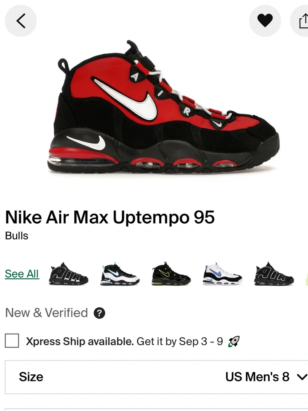 Nike Air Max Uptempo 95 “Bulls” Women’s Size 9.5
